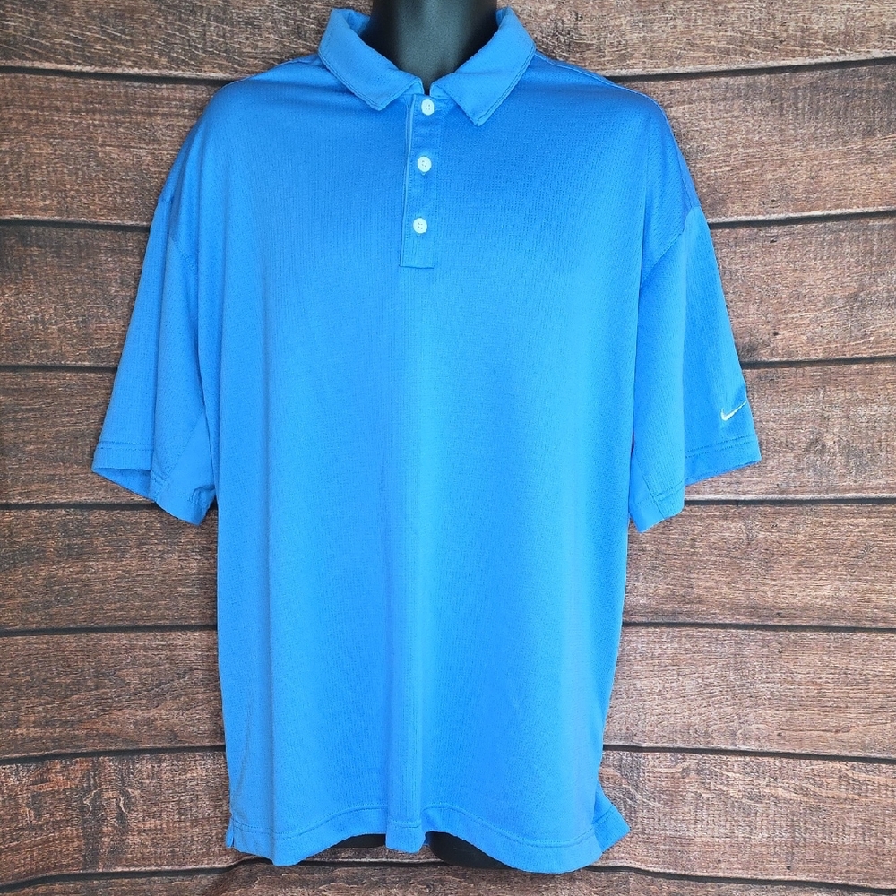 Nike Golf Sphere Dry Men's Blue Polo Shirt Short Sleeve Size XXL Q-1981
